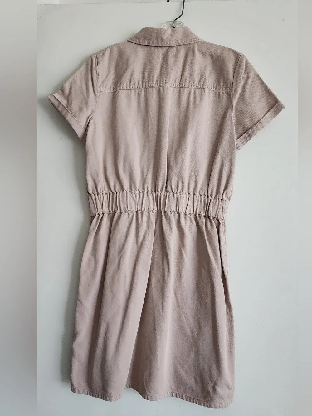 J. Crew | Short Sleeve Zip-Front Chino Utility Dress | Blush-Tan | Size 6